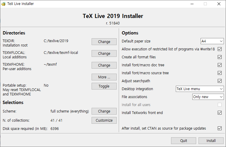 tex live utility listing failed 2019